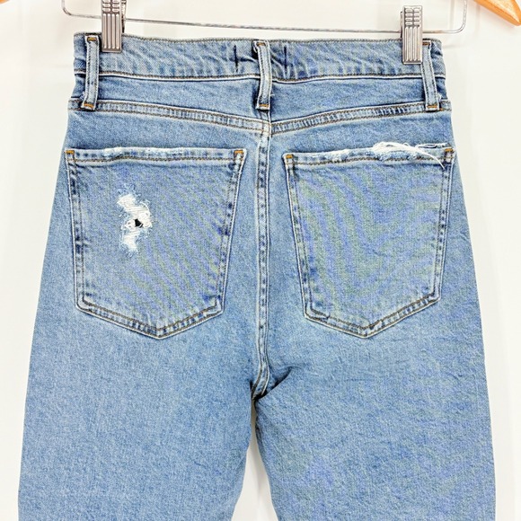 AGOLDE Nico High Rise Straight Leg Jeans‎ Light Wash Distressed Raw Hem Size 25 - Picture 12 of 16